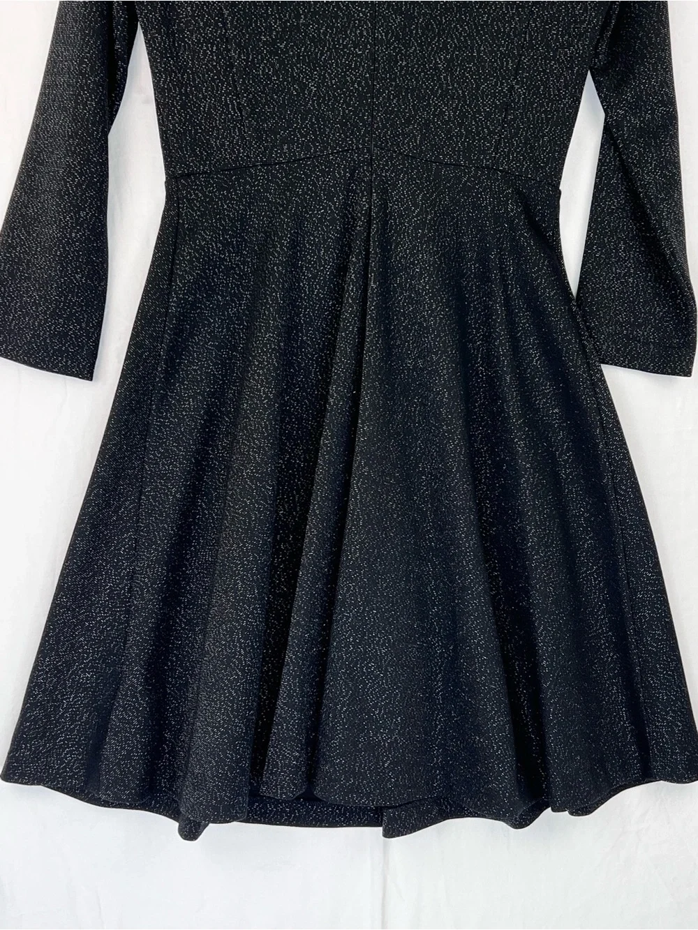 Kate Spade Black Sparkle Ponte Skater Dress Sz 2 Sweetheart Fit & Flare LBD NEW